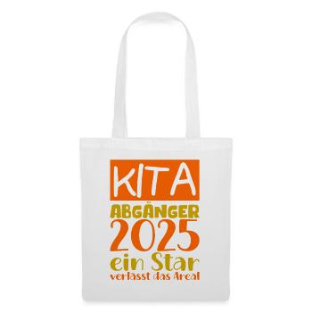 Abschied Kindergarten 2025 Geschenk Mädchen Jungen - Stoffbeutel - Weiß - Vorne