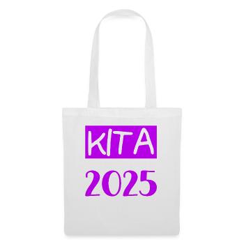 Abschied Kindergarten 2025 Geschenk Mädchen Jungen - Stoffbeutel - Weiß - Vorne