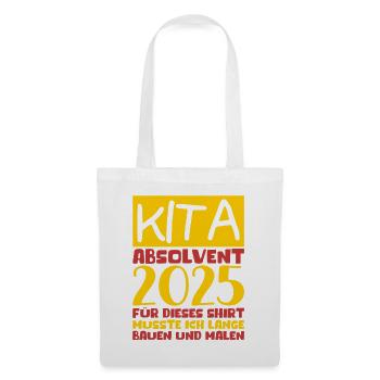 Abschied Kindergarten 2025 Geschenk Mädchen Jungen - Stoffbeutel - Weiß - Vorne