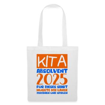 Abschied Kindergarten 2025 Geschenk Mädchen Jungen - Stoffbeutel - Weiß - Vorne