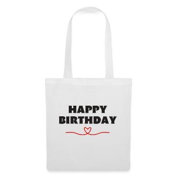 Bon anniversaire - Sac en tissu - blanc - Devant