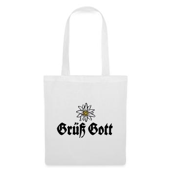 Grüß Gott - Alpen Edelweiß aus Bayern - Stoffbeutel - Weiß - Vorne