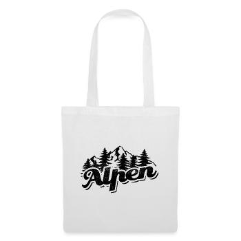 Alpen - Wald und Berge Wandern Erholung - Stoffbeutel - Weiß - Vorne