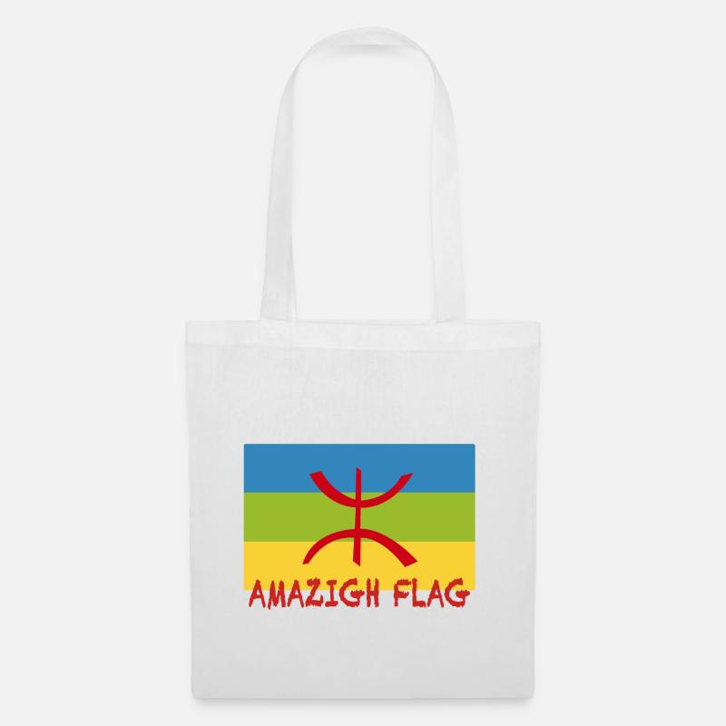 Drapeau Amazigh - drapeau berbère - Sac en tissu - blanc