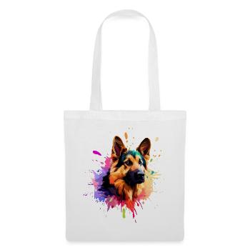 German Shepherd Paint Splash Art - Tote Bag - white - Front