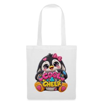 Cool & Cheer Patchwork-Pinguin mit Herzen - Stoffbeutel - Weiß - Vorne
