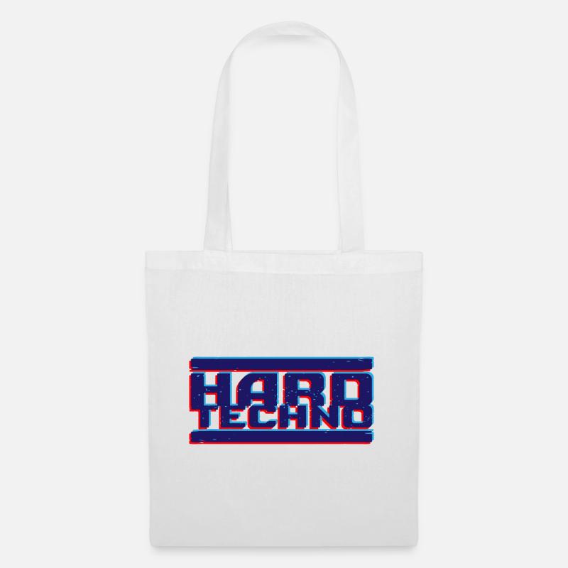 Hard Techno Blue Glitch Hard Dark Acid Techno - Stoffbeutel - Weiß