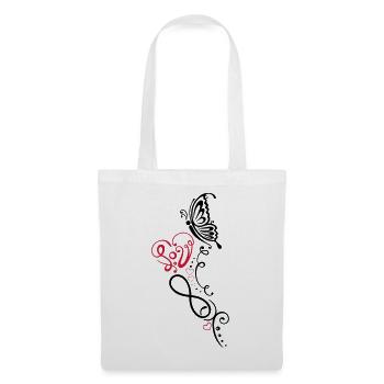 Heart with lettering, butterfly and infinity - Tote Bag - white - Front