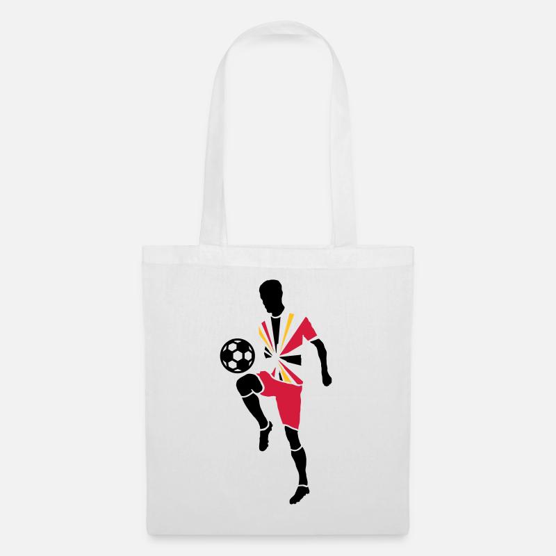 Fußballspieler mit Fußball - Stoffbeutel - Weiß