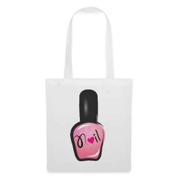 rosa Nagellack im Graffiti Stil mit Herz - Stoffbeutel - Weiß - Vorne