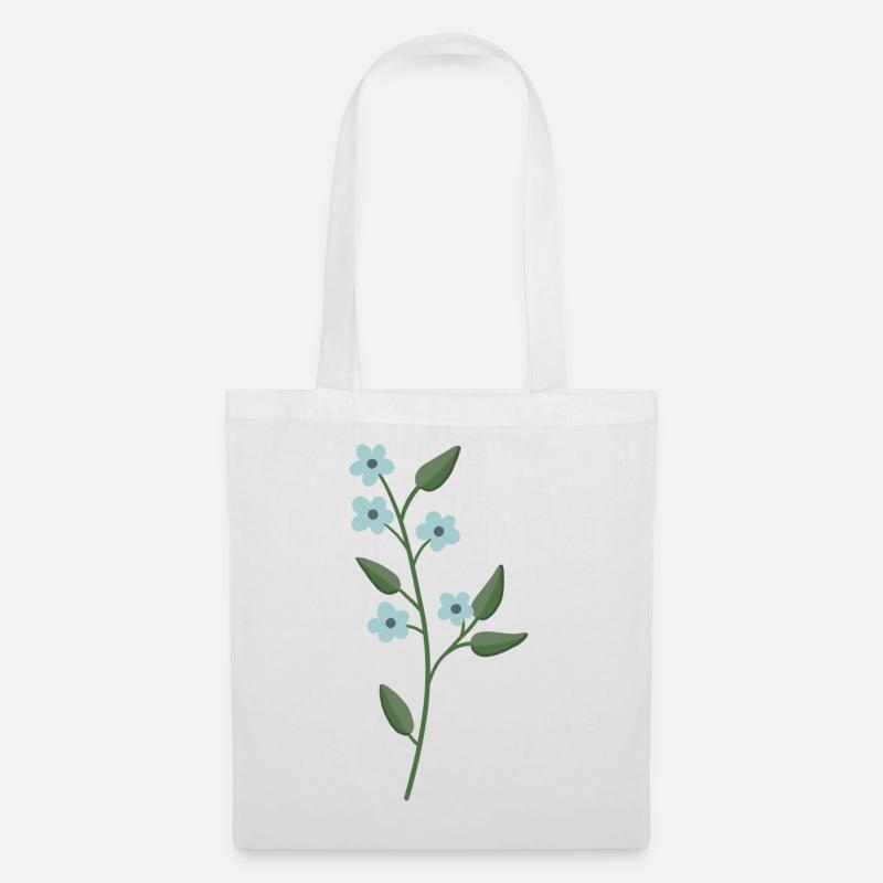 Flower light blue - Tote Bag - white