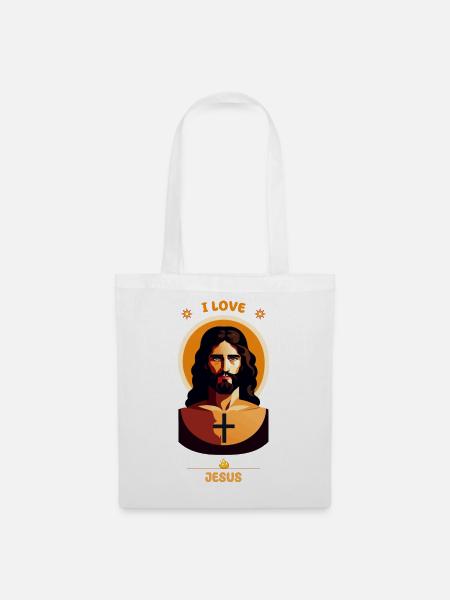 I LOVE JESUS - Stoffbeutel - Weiß