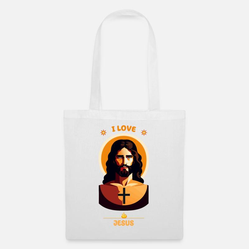I LOVE JESUS - Stoffbeutel - Weiß