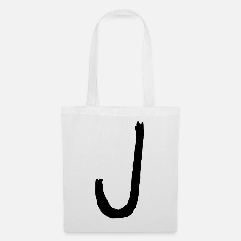 Buchstaben J - Stoffbeutel - Weiß