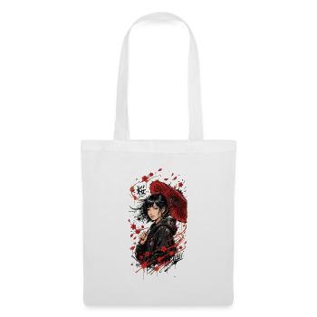 Univers Japonais - Femme Japonaise - Sac en tissu - blanc - Devant