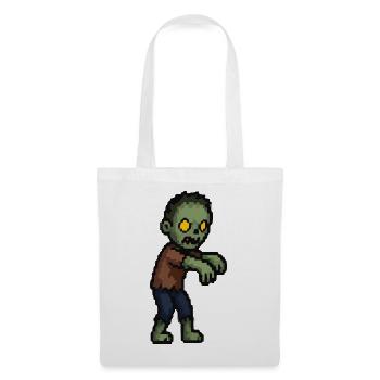 Pixelzombie mit Gelben Augen - Stoffbeutel - Weiß - Vorne