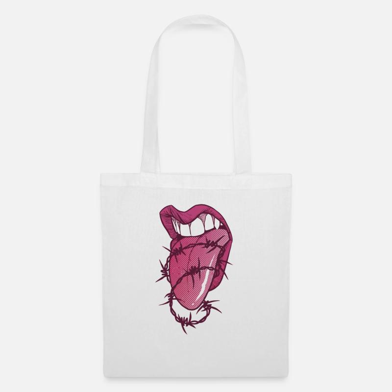 tounge - Stoffbeutel - Weiß