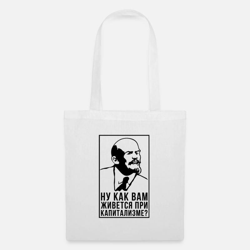 Silhouette Lenin Kapitalismus Geschenk UdSSR - Stoffbeutel - Weiß