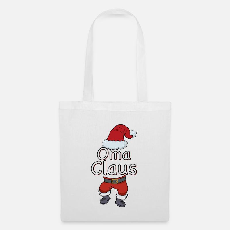 Oma Claus Lustiges Weihnachts-Geschenk Großmutter - Stoffbeutel - Weiß