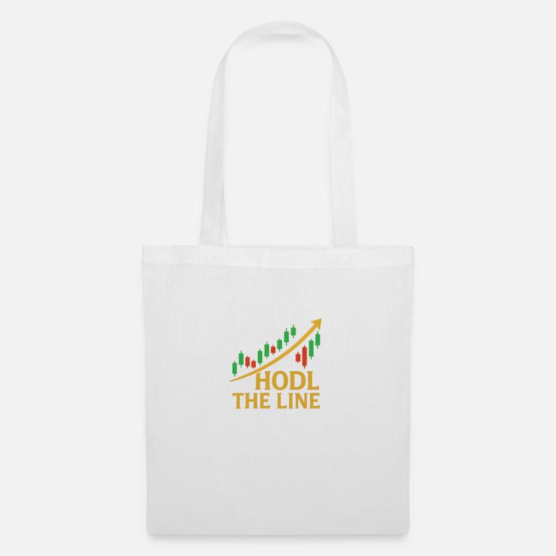 HODL The Line - Crypto Trading Chart - Stoffbeutel - Weiß