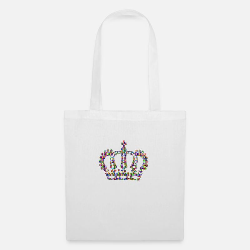 Regenbogen Bunte Krone - Stoffbeutel - Weiß