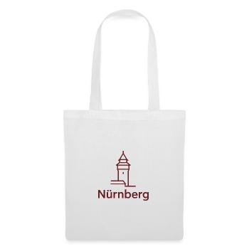Nürnberg Turm Silhouette - Stoffbeutel - Weiß - Vorne