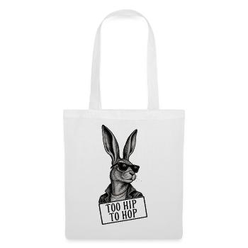 Too Hip to Hop – Cooler Hase mit Sonnenbrille - Stoffbeutel - Weiß - Vorne