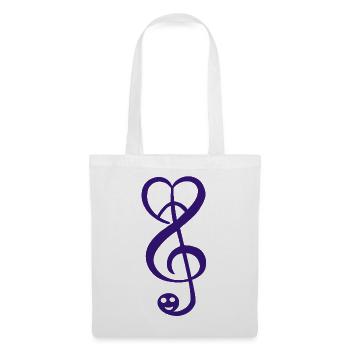 peace love music - Stoffbeutel - Weiß - Vorne