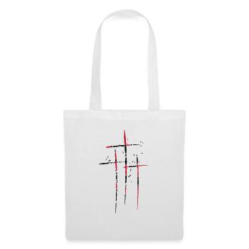 3 crosses design pattern scratch cool old tears br - Tote Bag - white - Front