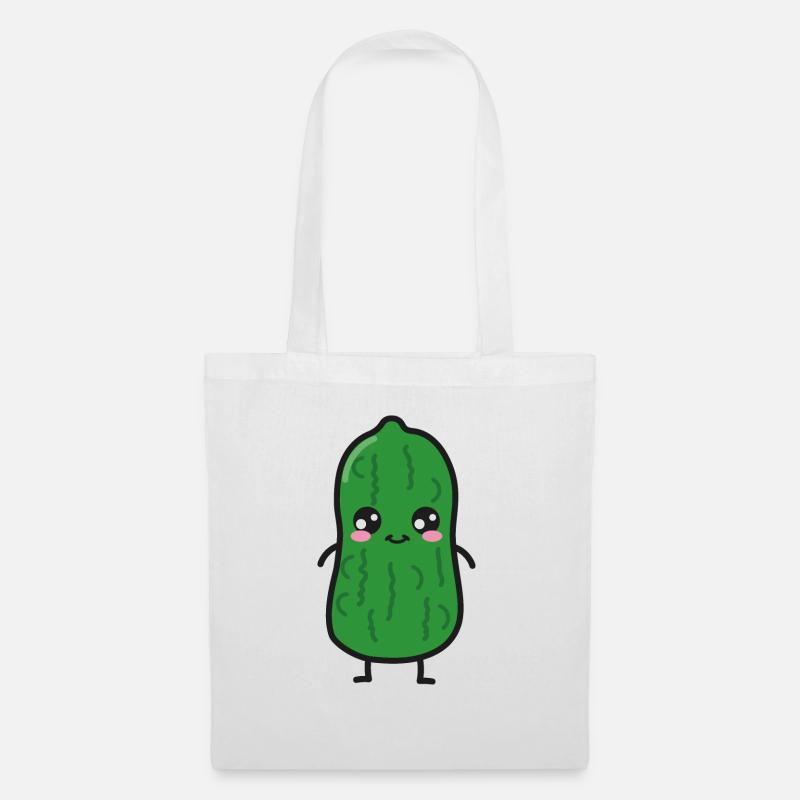 Saure Gurke Kawaii - Stoffbeutel - Weiß