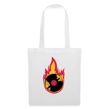 Fire Vinyl Record Music - Tote Bag - white - Front