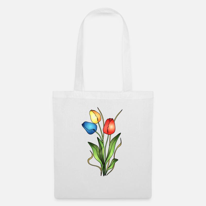 Blumen - Stoffbeutel - Weiß