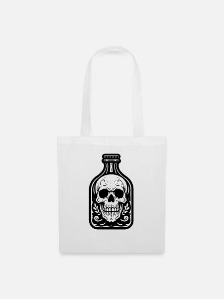 Mysterious Skull Bottle - Tote Bag - white