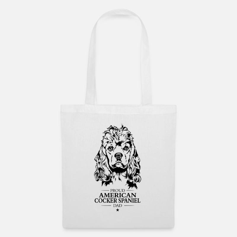 American Cocker Spaniel Dad Hunde Wilsigns - Stoffbeutel - Weiß