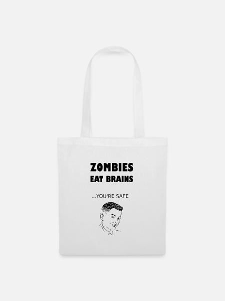 Zombies eat brains - Stoffbeutel - Weiß