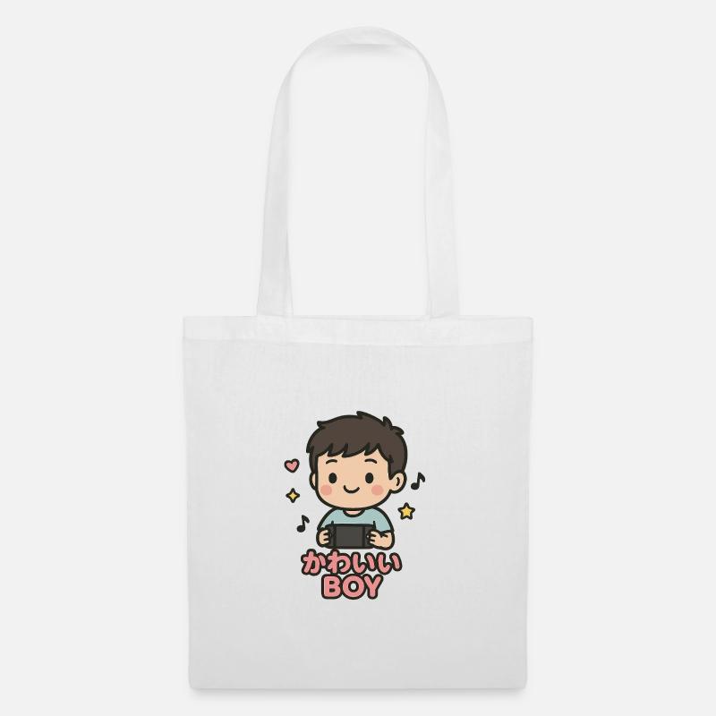 Cute boy with game controller - Tote Bag - white