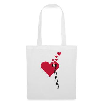 Échelle à la fenêtre - Fensterln / window heart (3c) - Sac en tissu - blanc - Devant