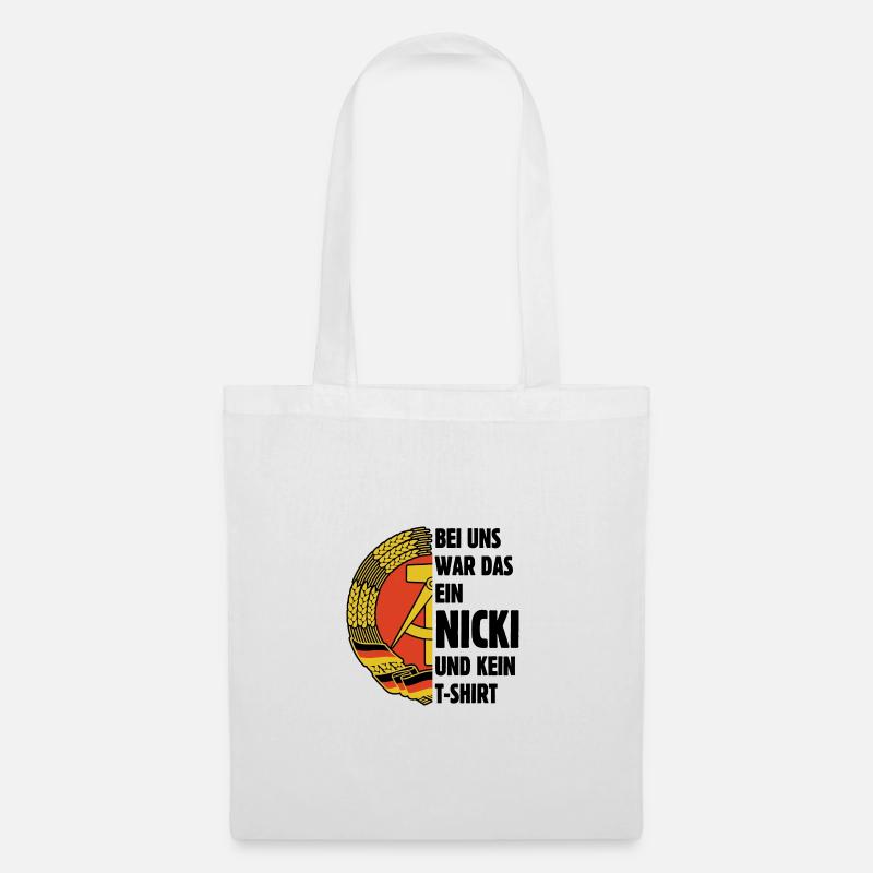DDR Nicki, Osten, Ossi Spruch, Geschenk - Stoffbeutel - Weiß
