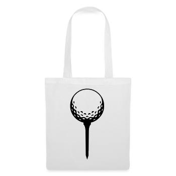 Golfball auf Tee – einfärbbar - Stoffbeutel - Weiß - Vorne