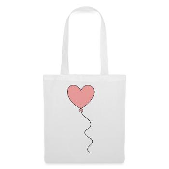 pinkes Herz rosa rot Herzen Geschenk Valentinstag - Stoffbeutel - Weiß - Vorne