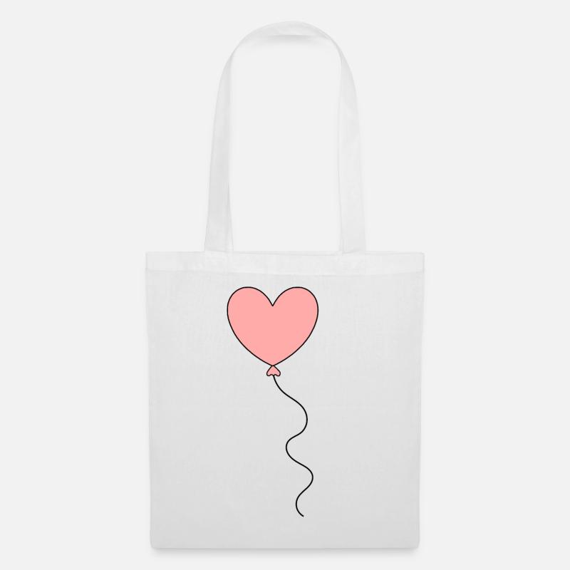 pinkes Herz rosa rot Herzen Geschenk Valentinstag - Stoffbeutel - Weiß
