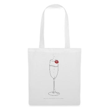 Bad Habits Taste Like Bubbles – Lustiges Lippen St - Stoffbeutel - Weiß - Vorne