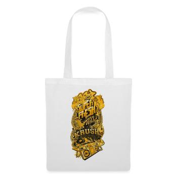 Goldene Graffiti HipHop BoomBox - Stoffbeutel - Weiß - Vorne