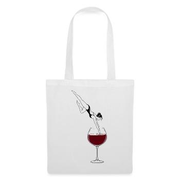 Wein Akrobatik Weinglas Minimalistisches Design - Stoffbeutel - Weiß - Vorne