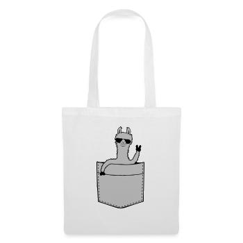 Comic Hemdtasche Lama - Stoffbeutel - Weiß - Vorne