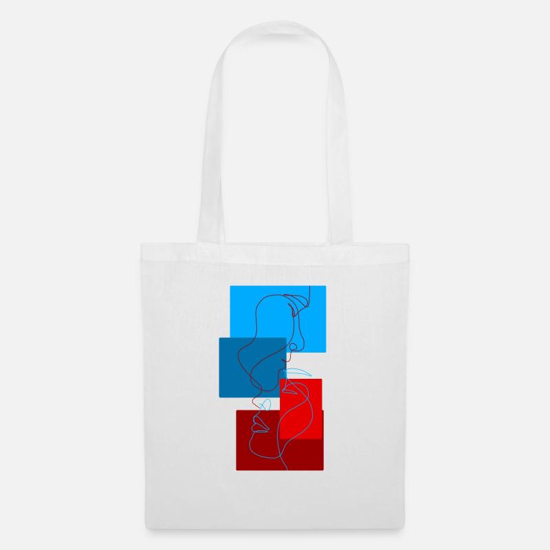 LoveLinesWithColorBlocks - Stoffbeutel - Weiß