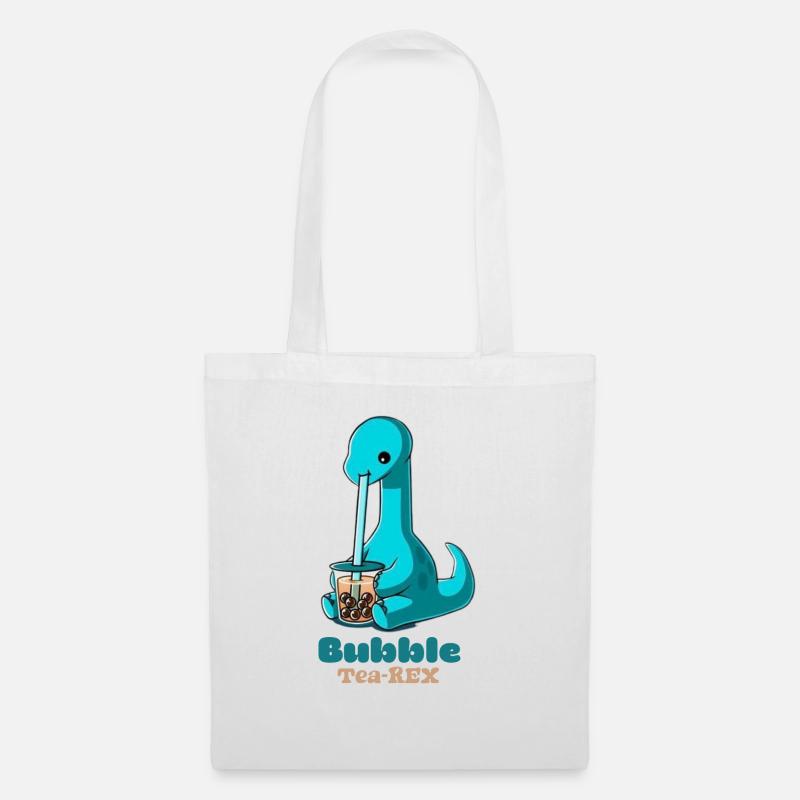 Bubble Tea-Rex - Stoffbeutel - Weiß