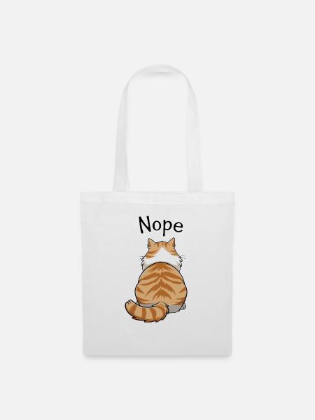 Nö: Freche Katze - Stoffbeutel - Weiß