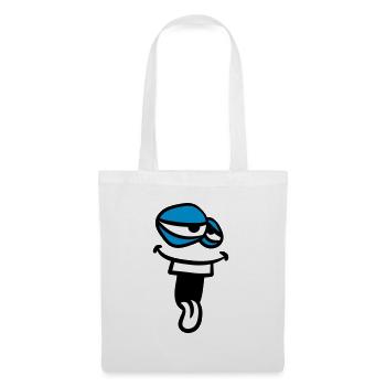 visage drôle monstre tête clipart drôle bande dessinée c - Sac en tissu - blanc - Devant