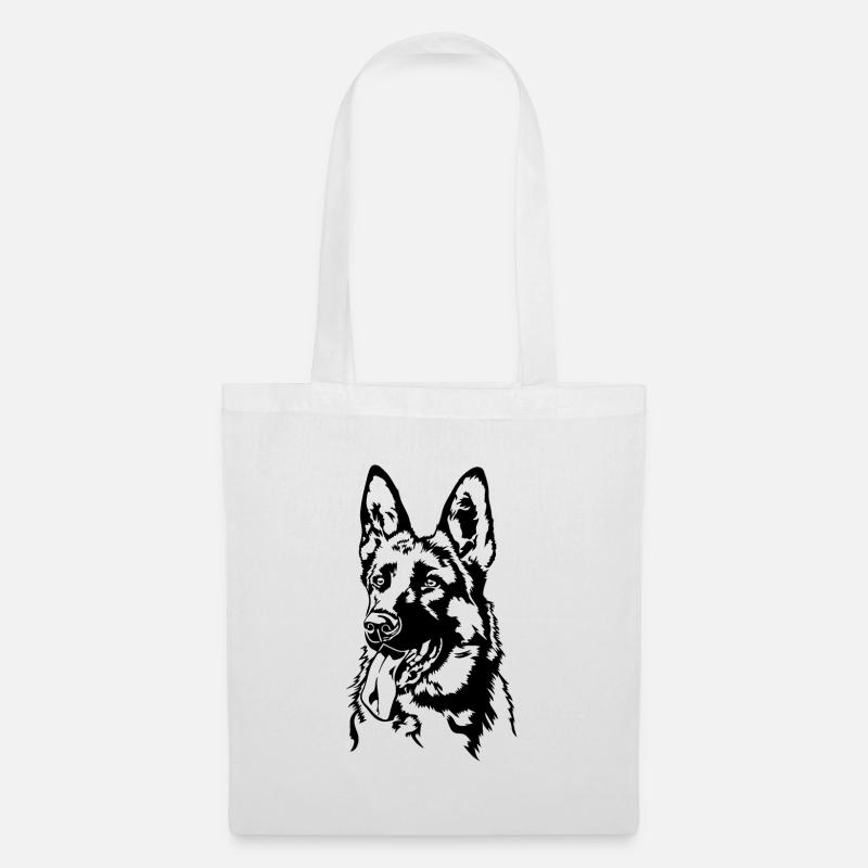 Deutscher Schäferhund Hunde Portrait Hund Wilsigns - Stoffbeutel - Weiß